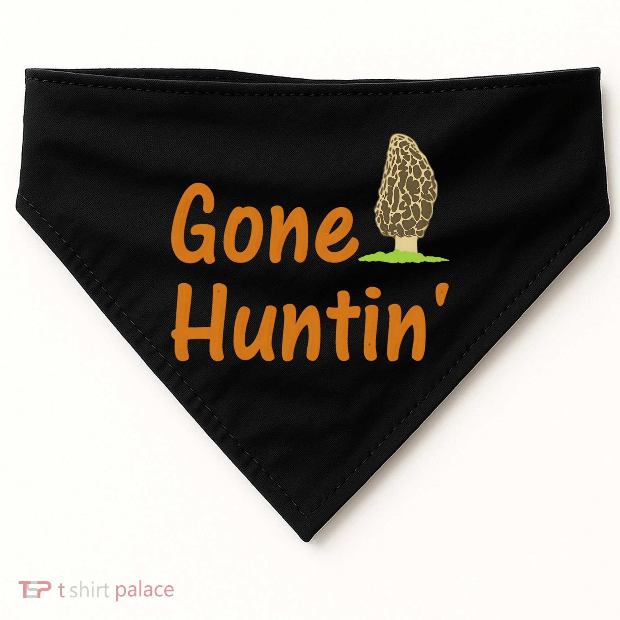 Gone Huntin' Morel Mushroom Hunter Gift USA-Made Doggie Bandana