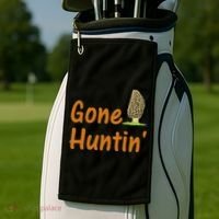 Gone Huntin' Morel Mushroom Hunter Gift Golf Towel thumb 2