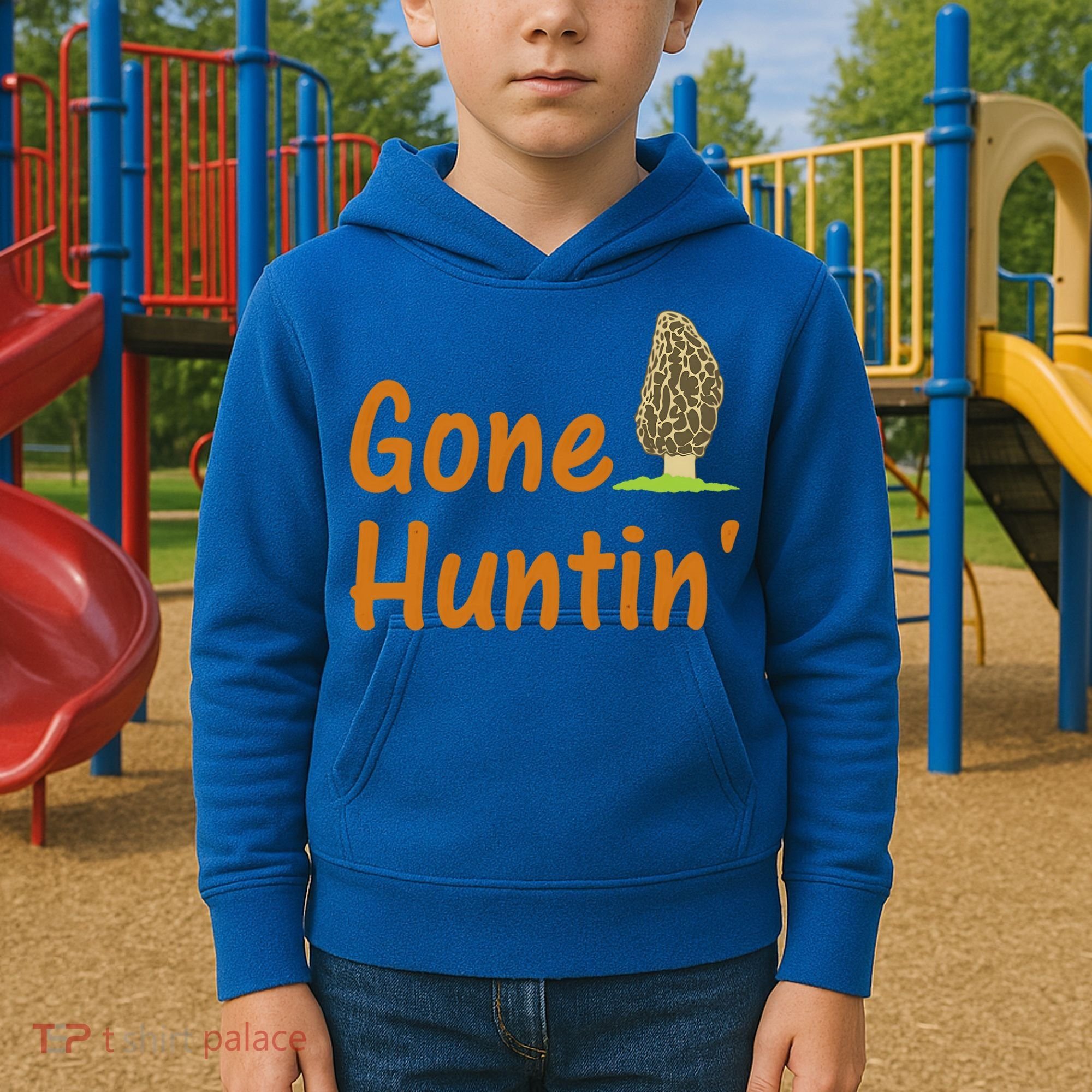 Gone Huntin' Morel Mushroom Hunter Gift Kids Hoodie