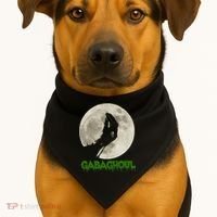 Gabaghoul Hand Moon Funny Halloween USA-Made Doggie Bandana thumb 1