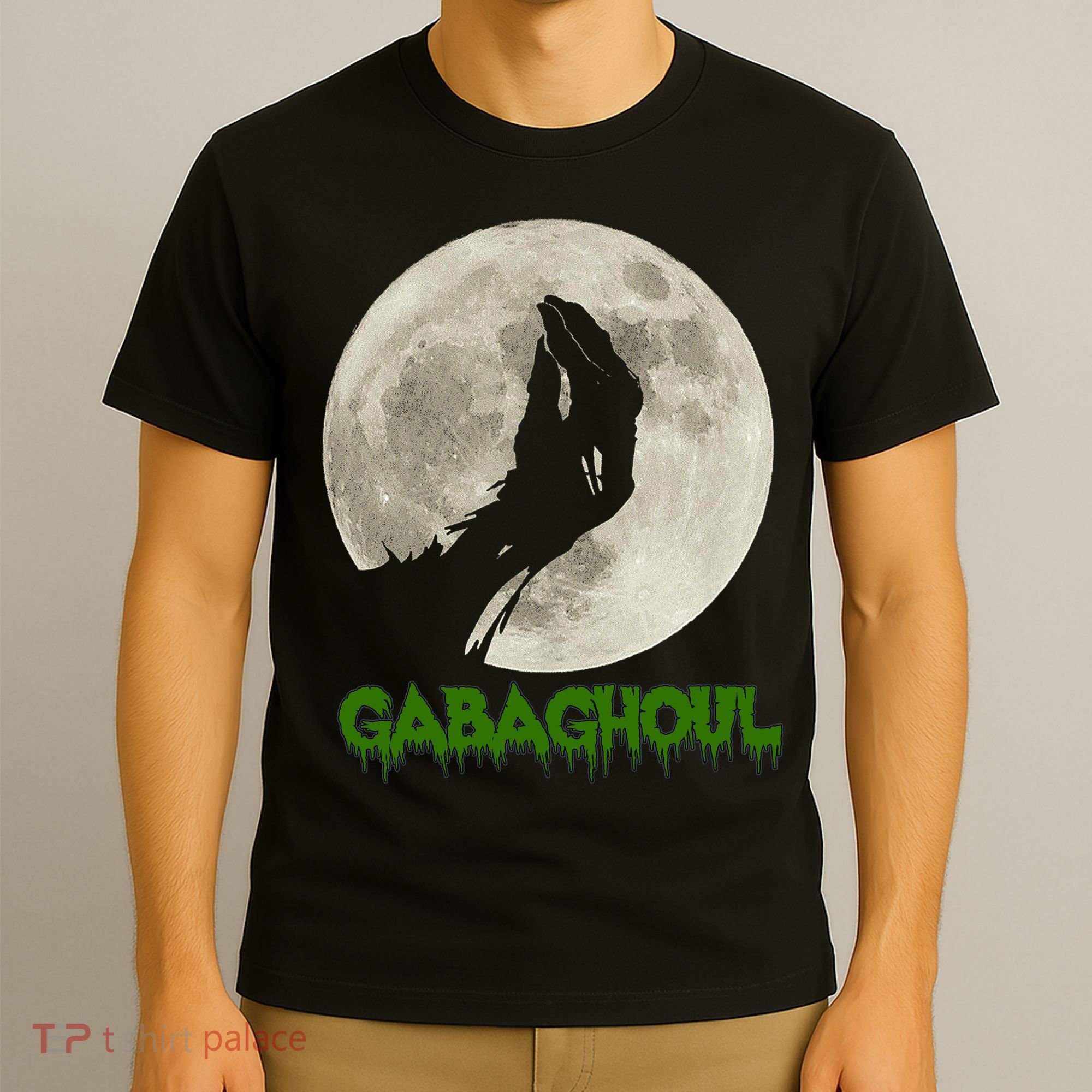 Gabaghoul Hand Moon Funny Halloween T-Shirt