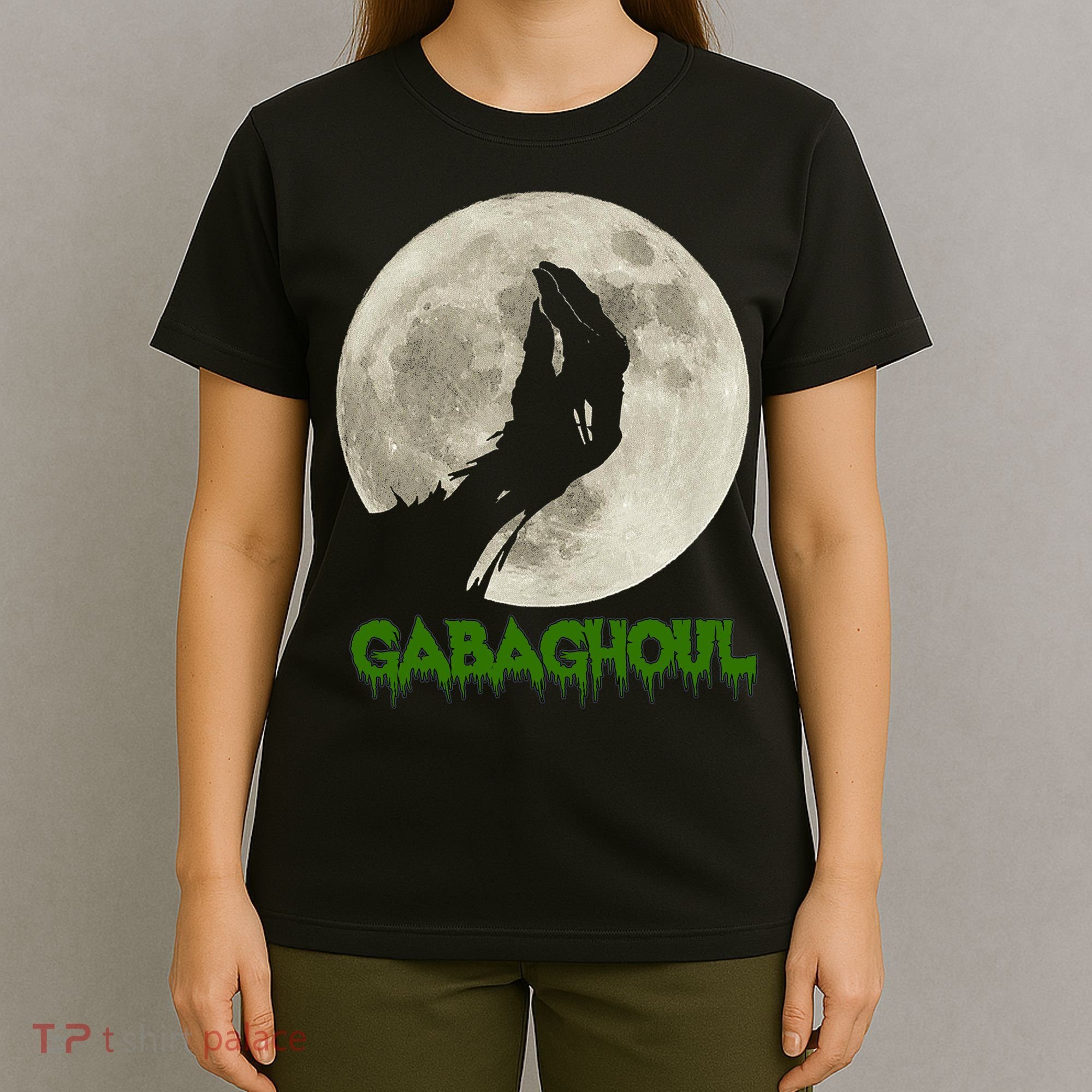 Gabaghoul Hand Moon Funny Halloween T-Shirt