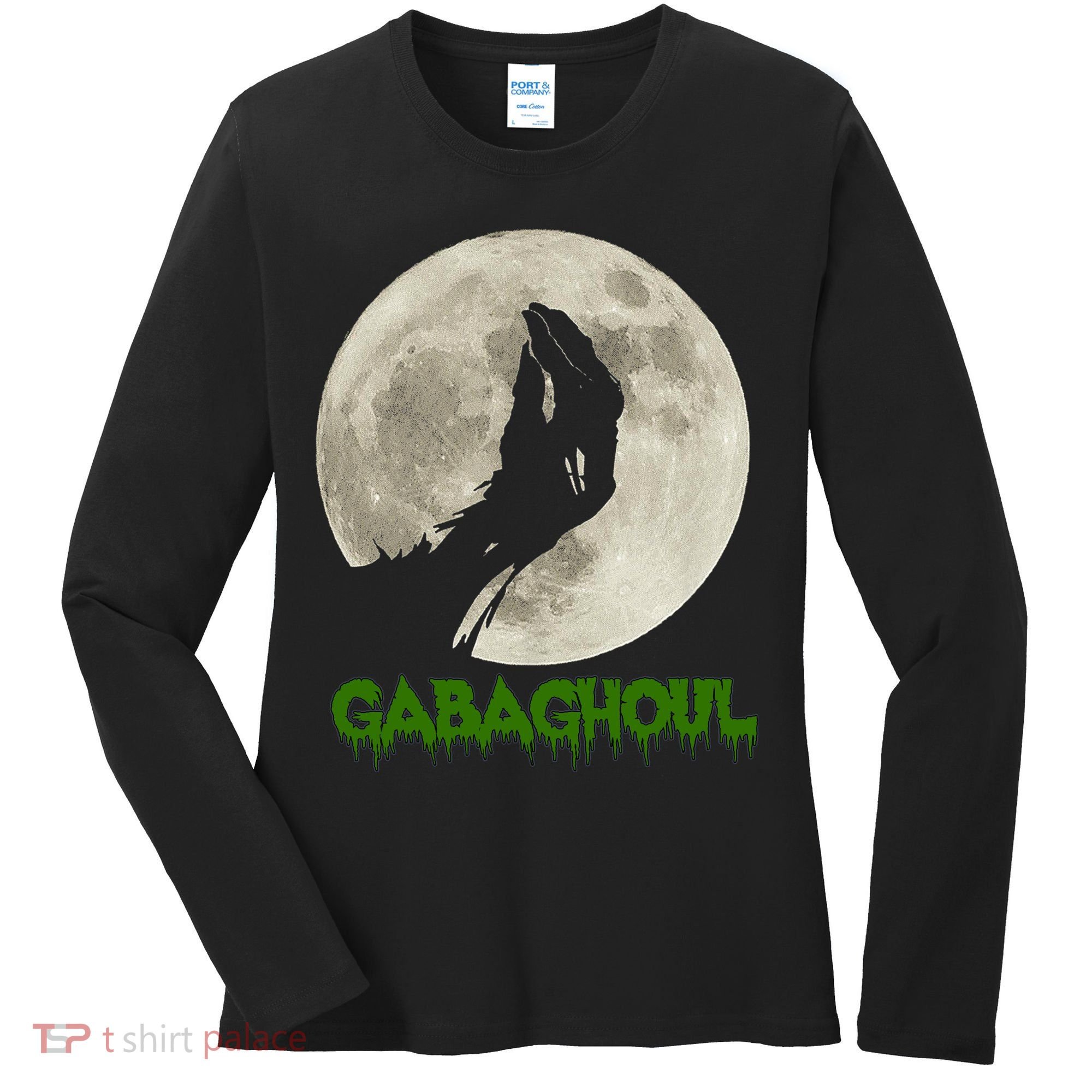 Gabaghoul Hand Moon Funny Halloween Women's Long Sleeve Shirt