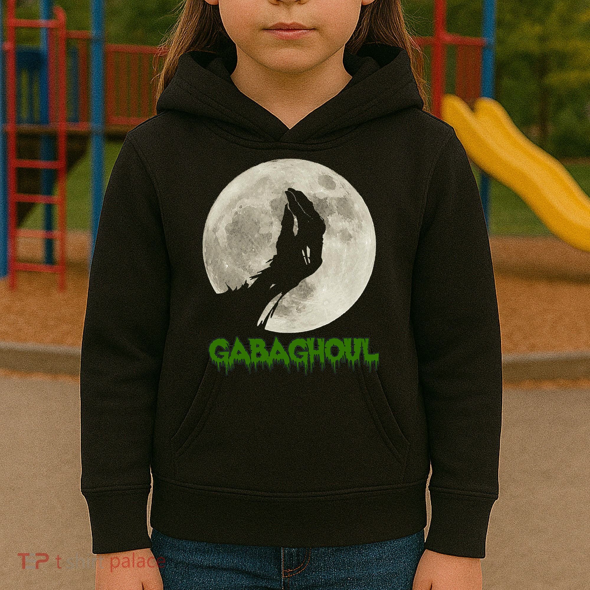 Gabaghoul Hand Moon Funny Halloween Kids Hoodie