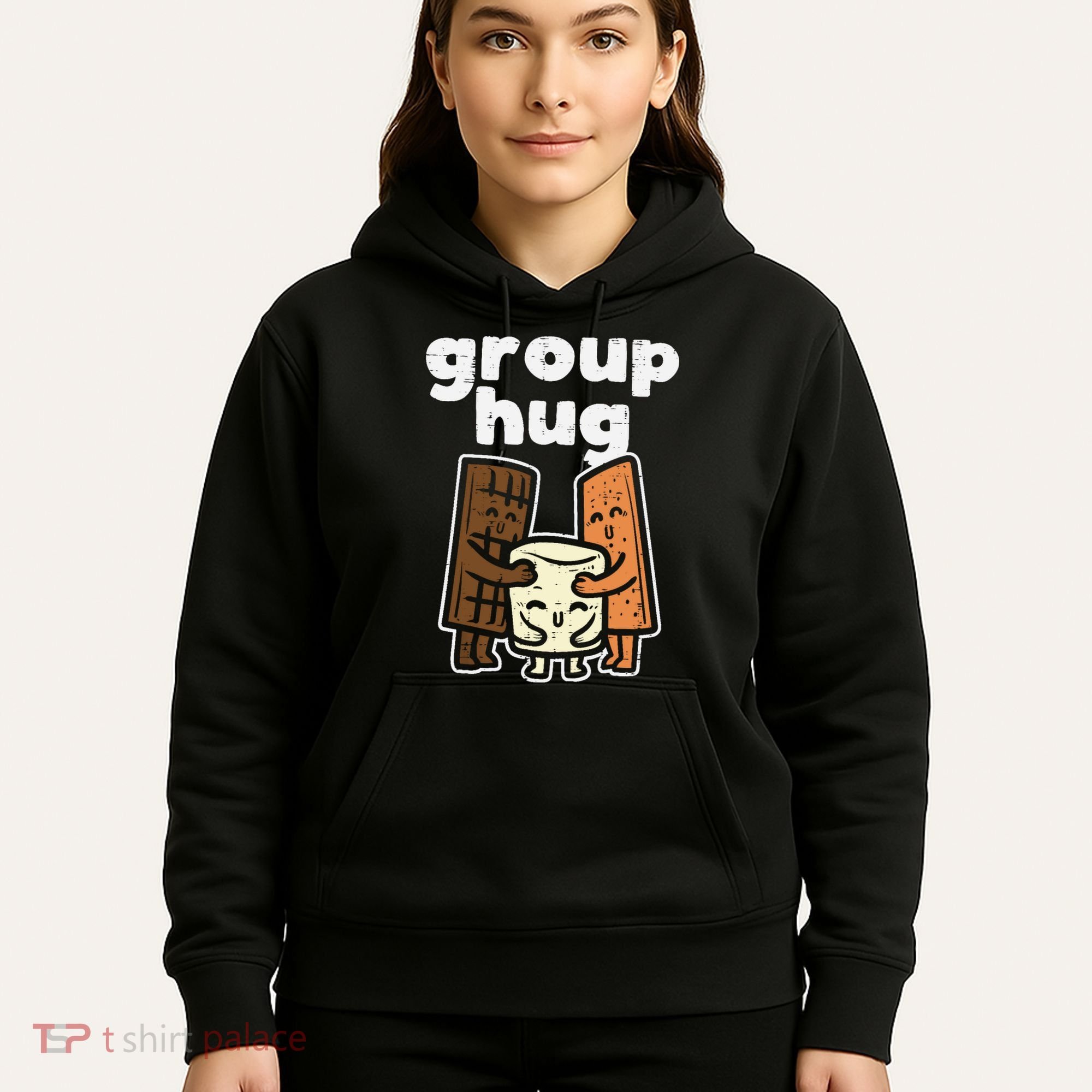 Group Hug Marshmallow Smore Funny Camping Pun Camper Family Hoodie