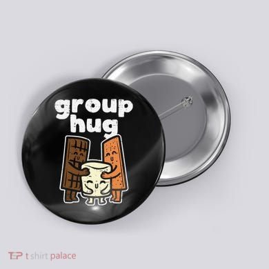 Group Hug Marshmallow Smore Funny Camping Pun Camper Family Button