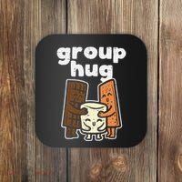 Group Hug Marshmallow Smore Funny Camping Pun Camper Family Coaster thumb 0