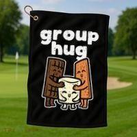 Group Hug Marshmallow Smore Funny Camping Pun Camper Family Golf Towel thumb 1