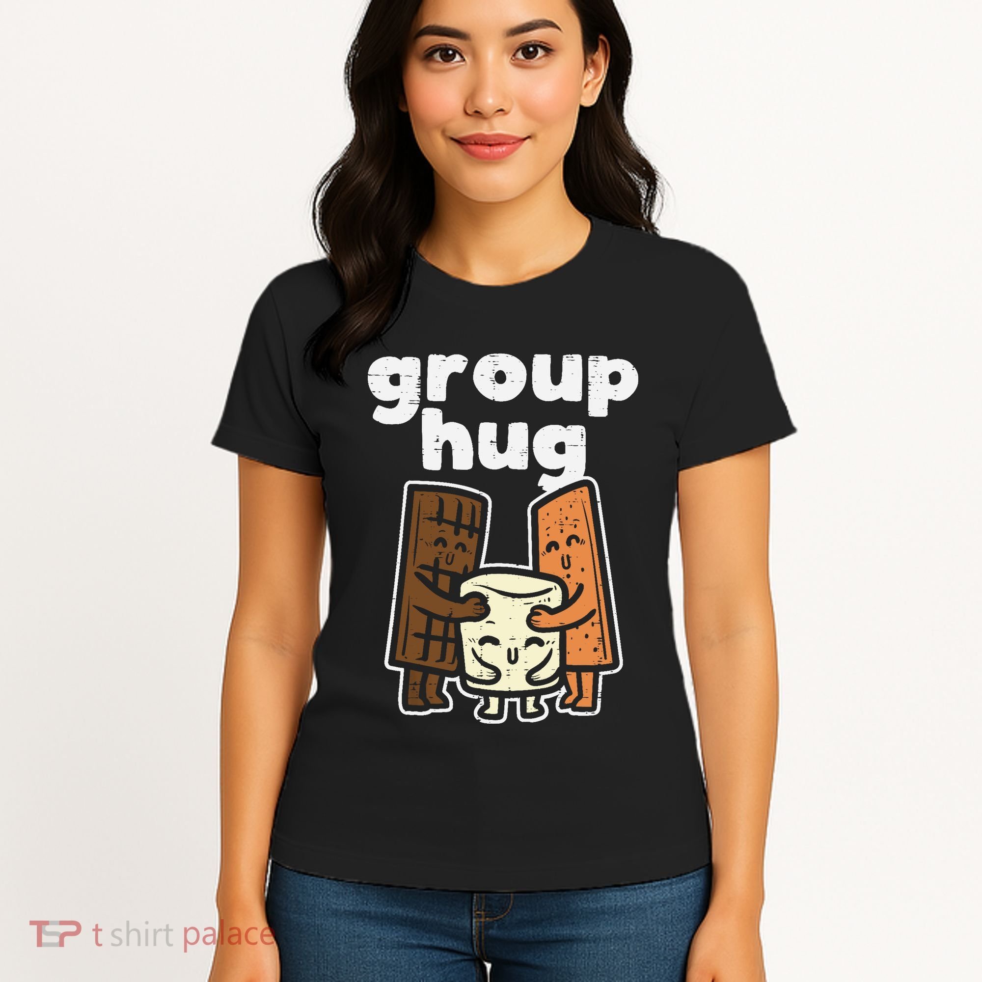 Group Hug Marshmallow Smore Funny Camping Pun Camper Family Women's T-Shirt