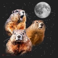 Groundhog Head Moon Funny Groundhog Day Women's Sweatshirt thumb 2