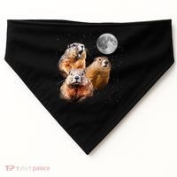 Groundhog Head Moon Funny Groundhog Day USA-Made Doggie Bandana thumb 0