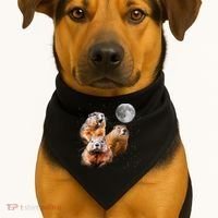 Groundhog Head Moon Funny Groundhog Day USA-Made Doggie Bandana thumb 1