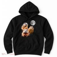 Groundhog Head Moon Funny Groundhog Day Hoodie thumb 0