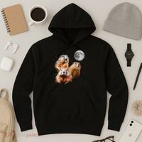 Groundhog Head Moon Funny Groundhog Day Hoodie thumb 3