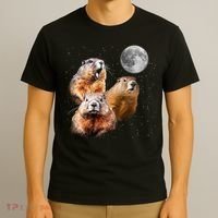 Groundhog Head Moon Funny Groundhog Day T-Shirt thumb 3