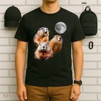 Groundhog Head Moon Funny Groundhog Day T-Shirt thumb 6