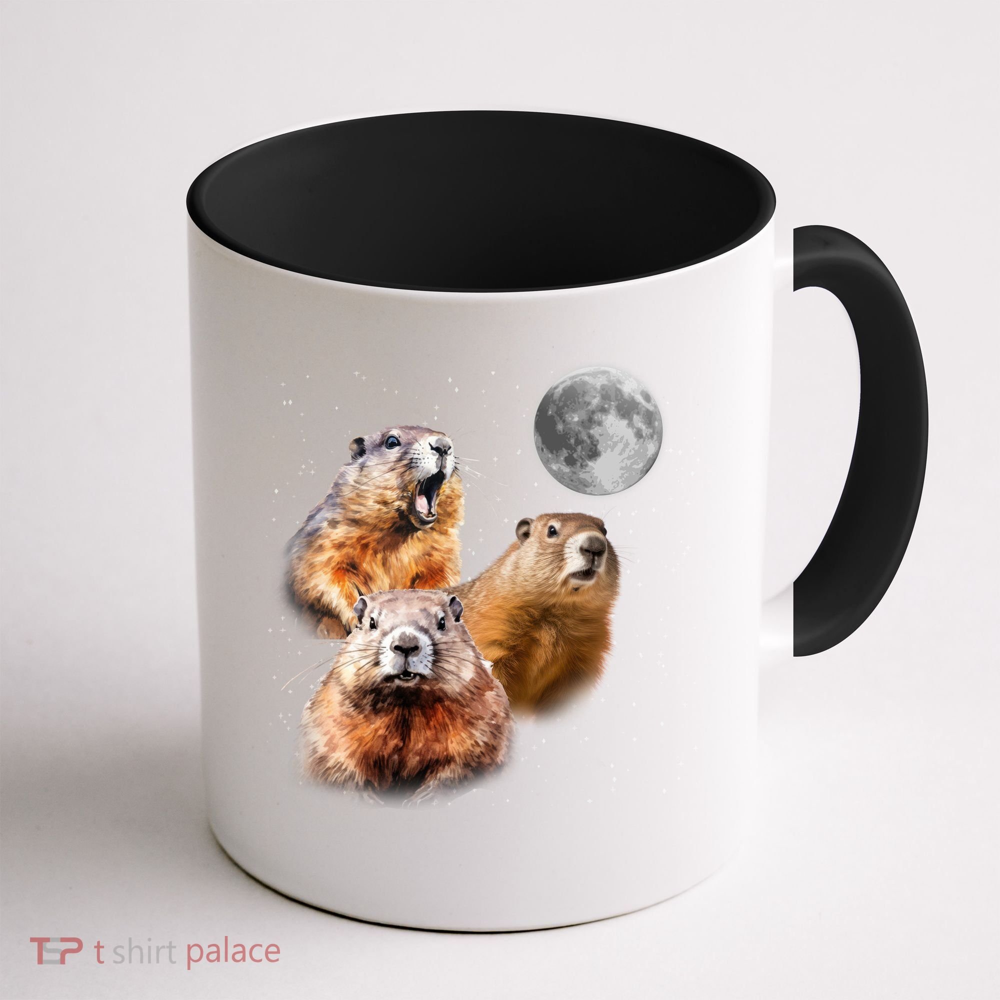 Groundhog Head Moon Funny Groundhog Day Coffee Mug