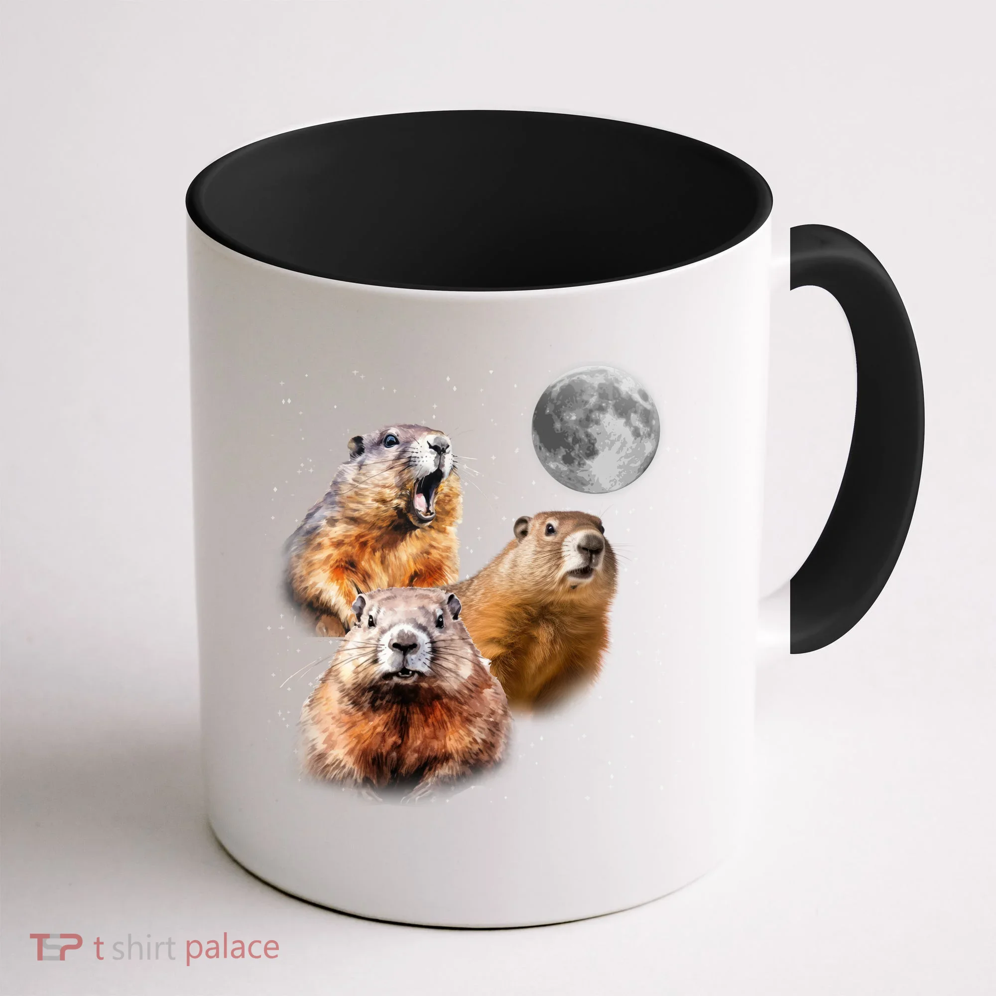 Groundhog Head Moon Funny Groundhog Day Coffee Mug