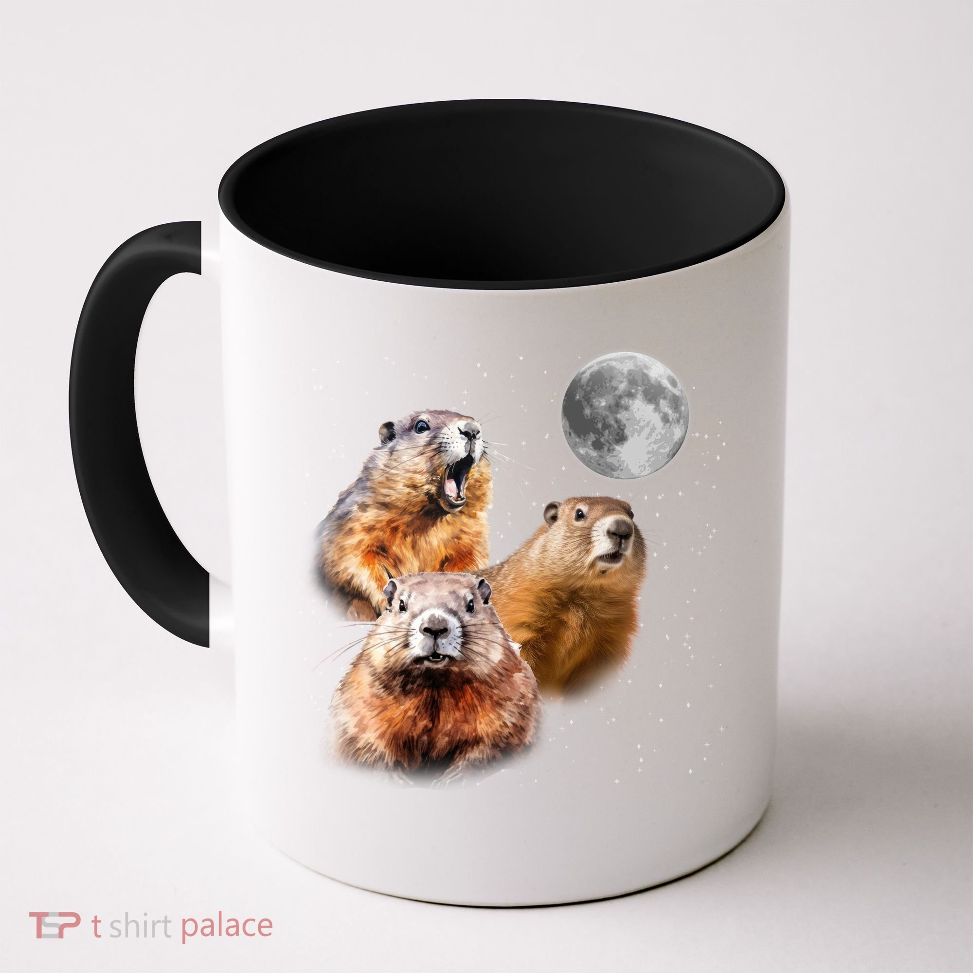 Groundhog Head Moon Funny Groundhog Day Coffee Mug