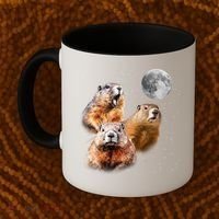 Groundhog Head Moon Funny Groundhog Day Coffee Mug thumb 2