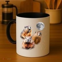 Groundhog Head Moon Funny Groundhog Day Coffee Mug thumb 4