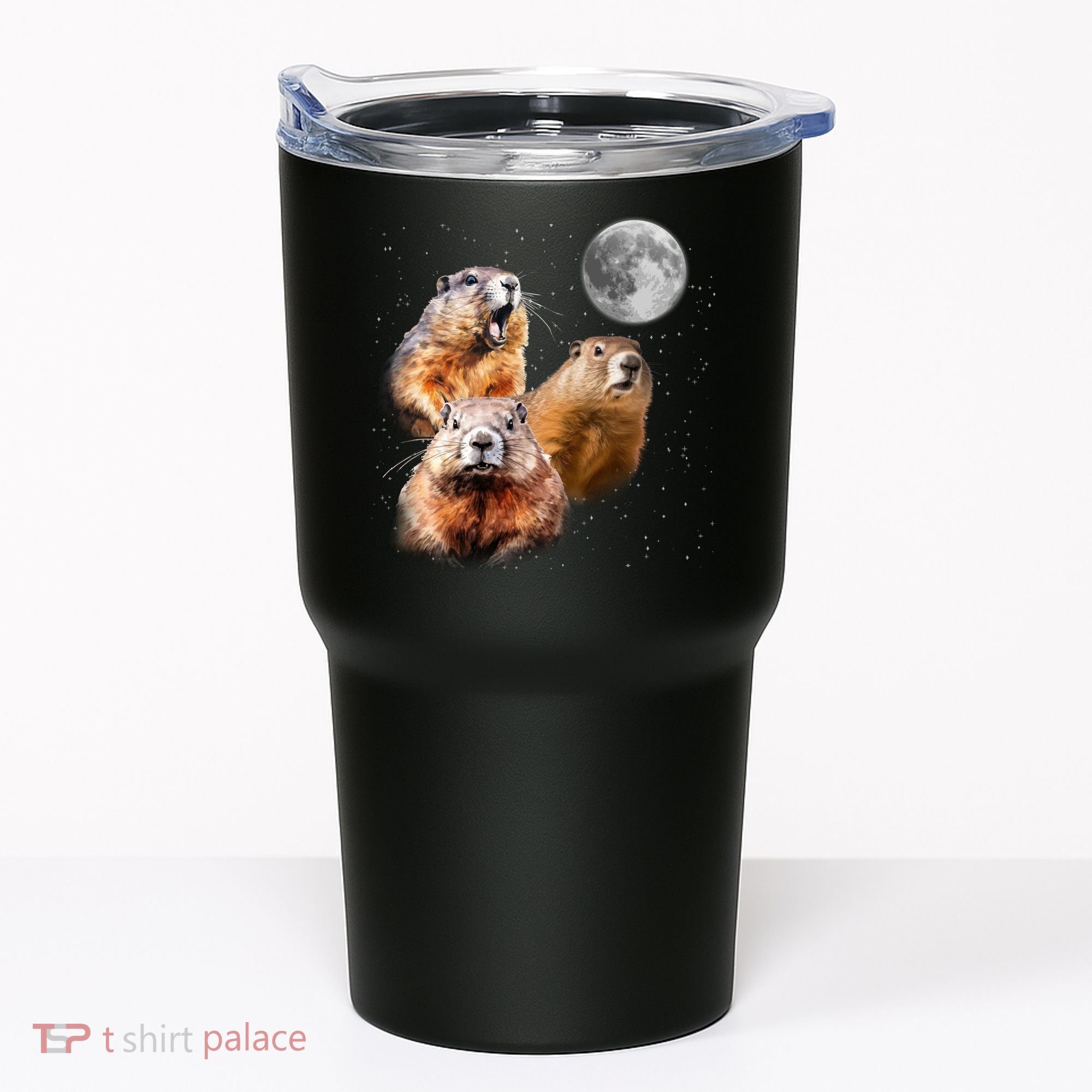 Groundhog Head Moon Funny Groundhog Day Tumbler