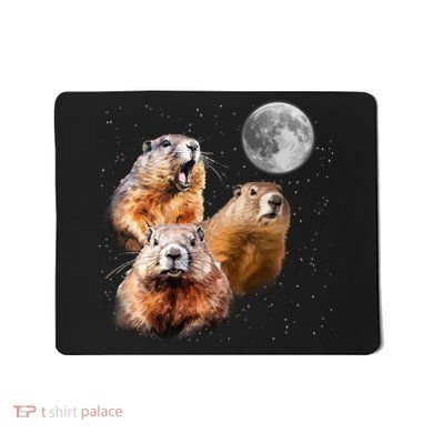 Groundhog Head Moon Funny Groundhog Day Mousepad