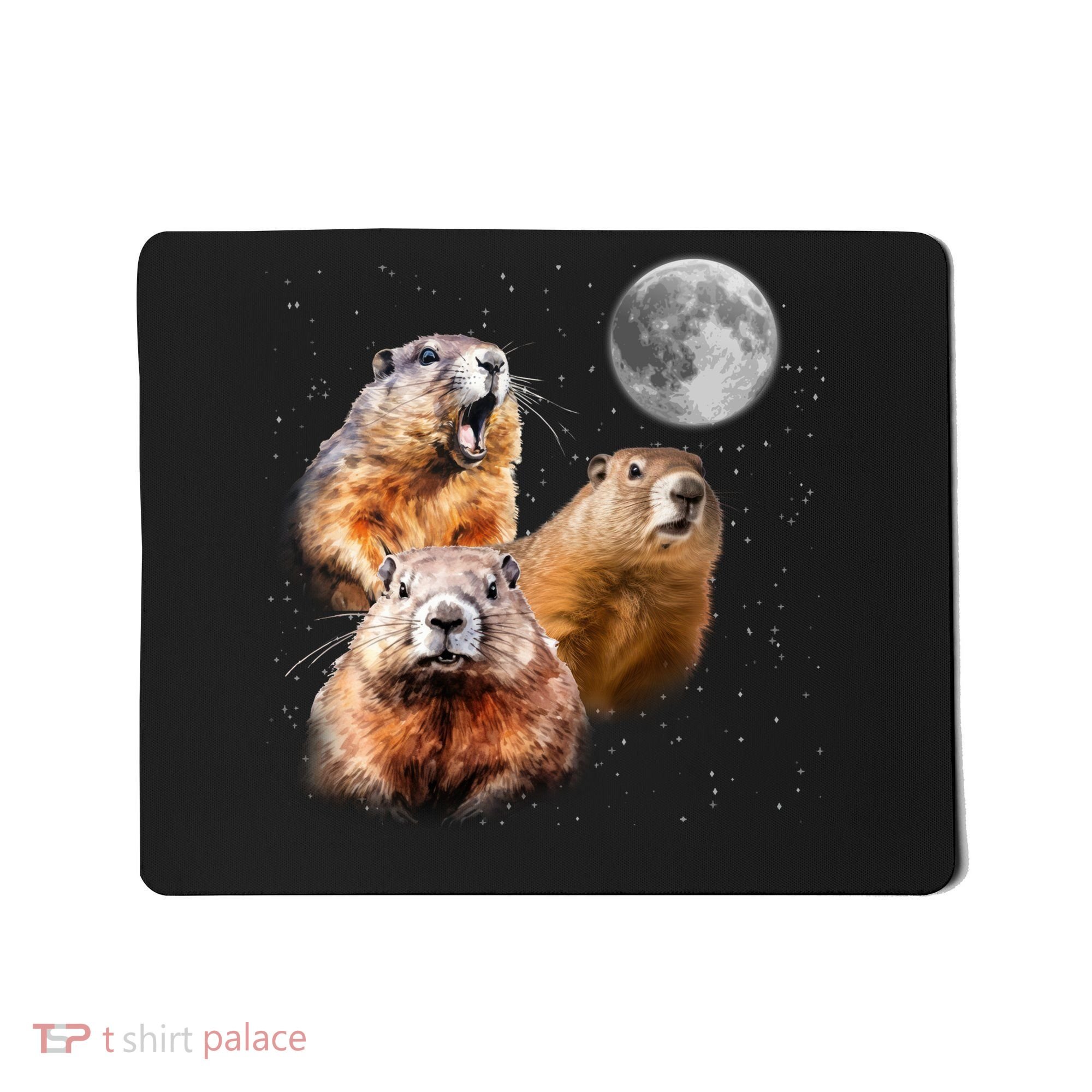 Groundhog Head Moon Funny Groundhog Day Mousepad