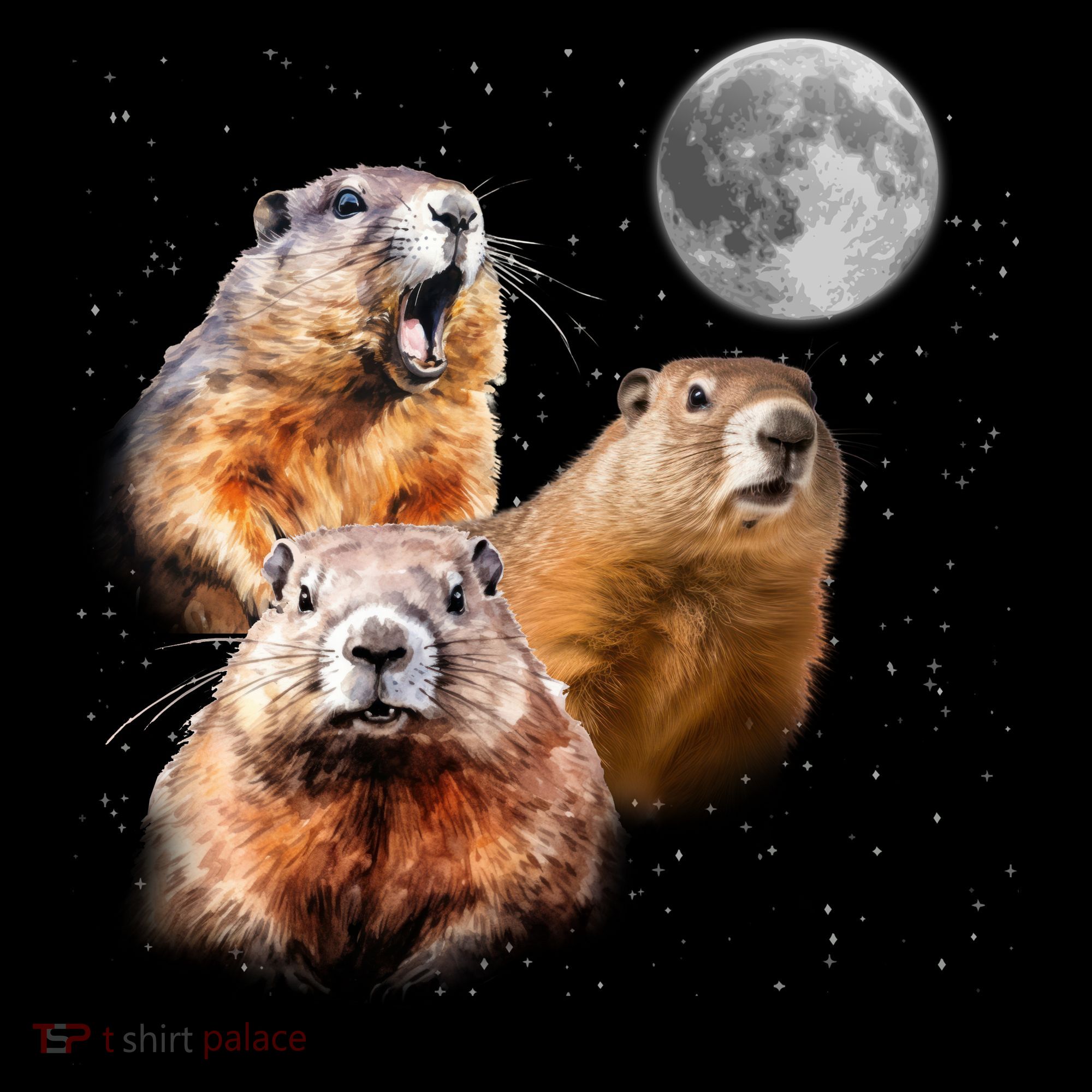 Groundhog Head Moon Funny Groundhog Day Mousepad
