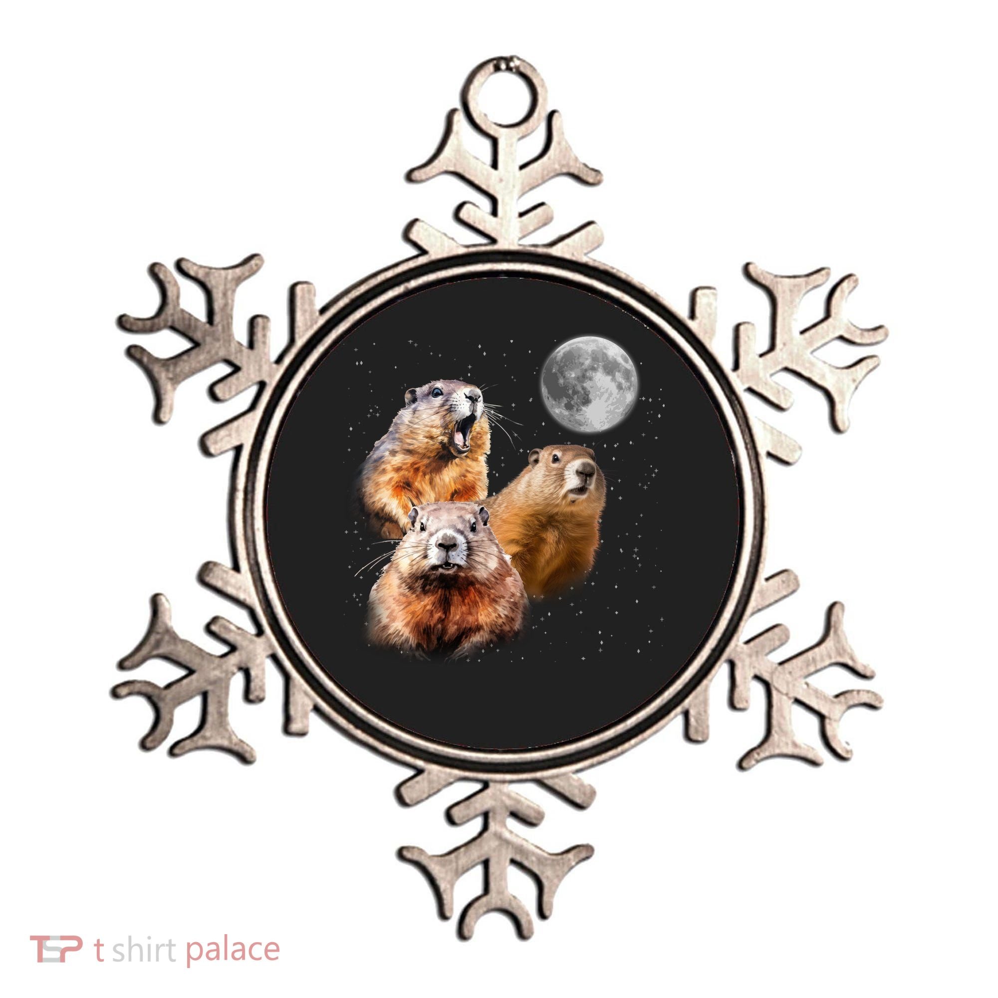 Groundhog Head Moon Funny Groundhog Day Ornament