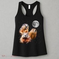 Groundhog Head Moon Funny Groundhog Day Women's Tank Top thumb 3