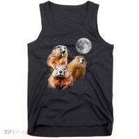 Groundhog Head Moon Funny Groundhog Day Tank Top thumb 0