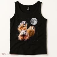Groundhog Head Moon Funny Groundhog Day Tank Top thumb 2