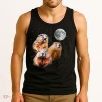 Groundhog Head Moon Funny Groundhog Day Tank Top thumb 3