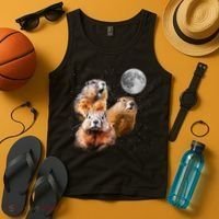 Groundhog Head Moon Funny Groundhog Day Tank Top thumb 4