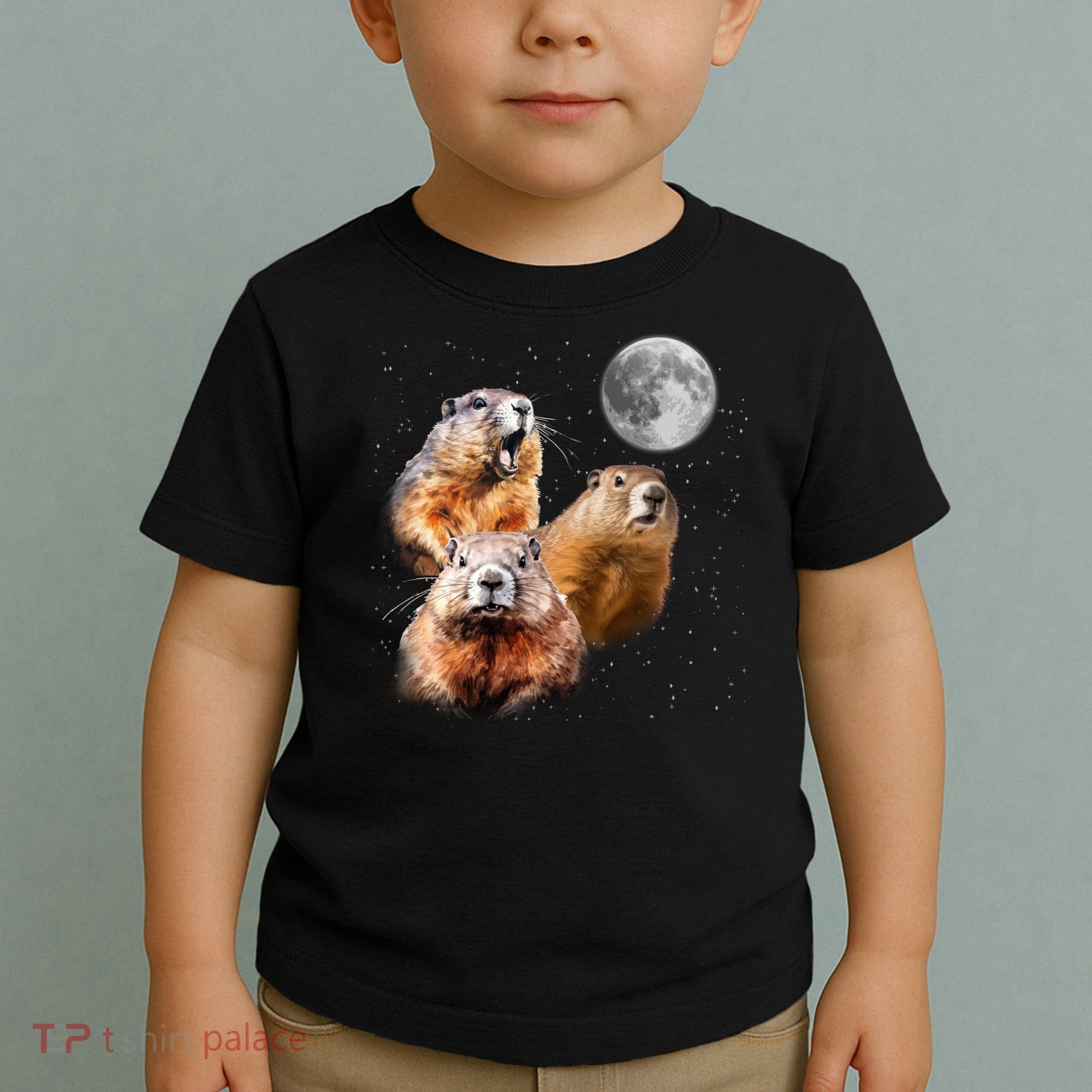 Groundhog Head Moon Funny Groundhog Day Toddler T-Shirt
