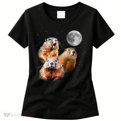 Groundhog Head Moon Funny Groundhog Day Women's T-Shirt