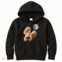 Groundhog Head Moon Funny Groundhog Day Kids Hoodie thumb 0