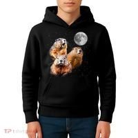 Groundhog Head Moon Funny Groundhog Day Kids Hoodie thumb 4