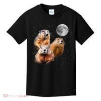 Groundhog Head Moon Funny Groundhog Day Kids T-Shirt thumb 0