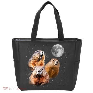 Groundhog Head Moon Funny Groundhog Day Tote Bag