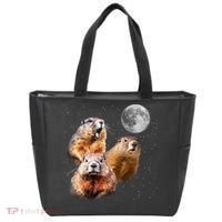 Groundhog Head Moon Funny Groundhog Day Tote Bag thumb 0