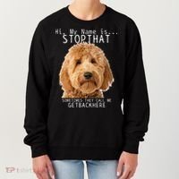 Goldendoodle Hi My Name Is Stop That Funny Dog Doodle Mom Women's Sweatshirt thumb 0