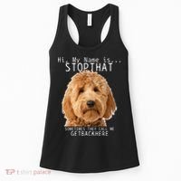 Goldendoodle Hi My Name Is Stop That Funny Dog Doodle Mom Women's Tank Top thumb 0