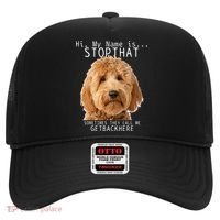Goldendoodle Hi My Name Is Stop That Funny Dog Doodle Mom Hat thumb 0