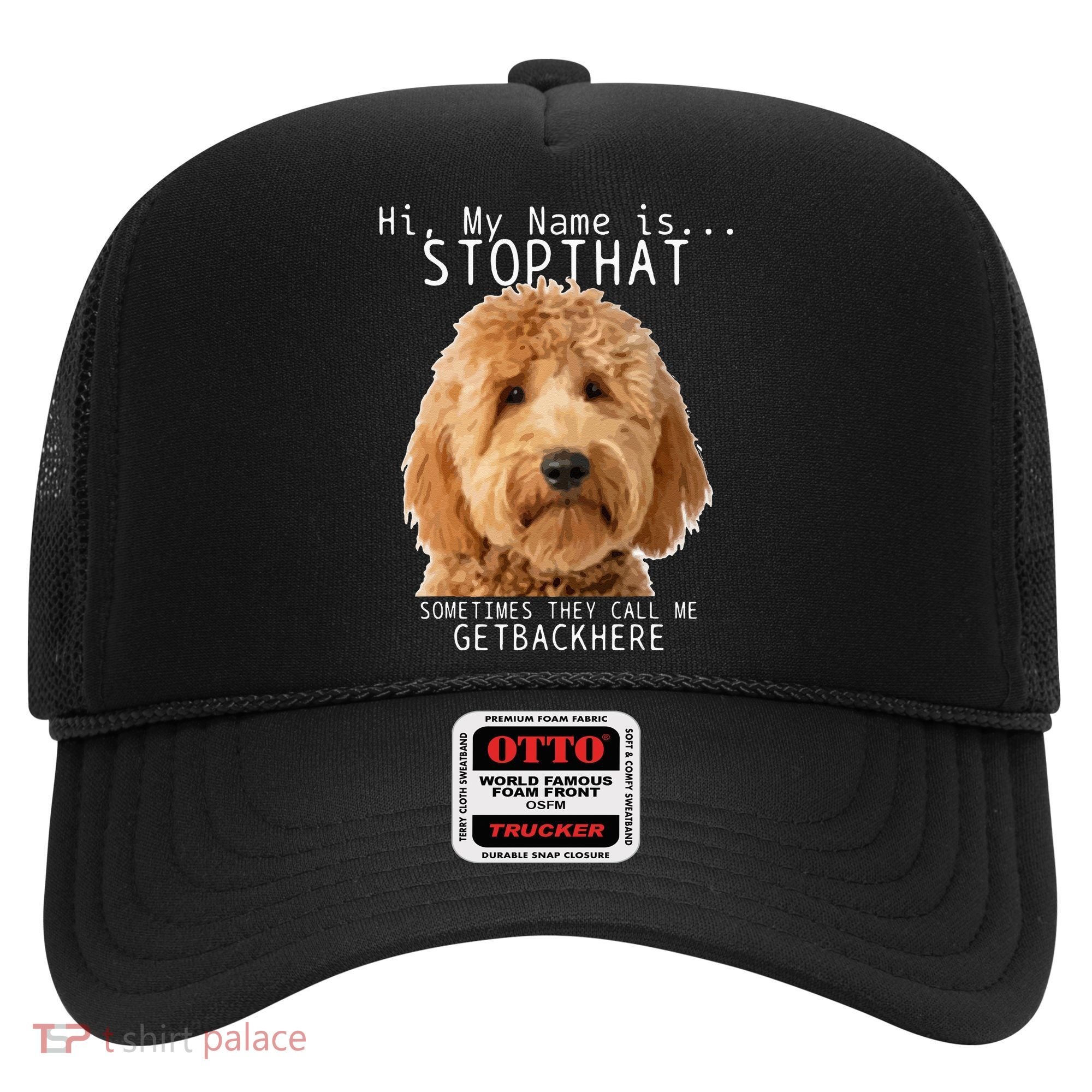Goldendoodle Hi My Name Is Stop That Funny Dog Doodle Mom Hat