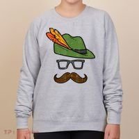 German Hat Mustache Costume Bavarian Oktoberfest Women's Sweatshirt thumb 0