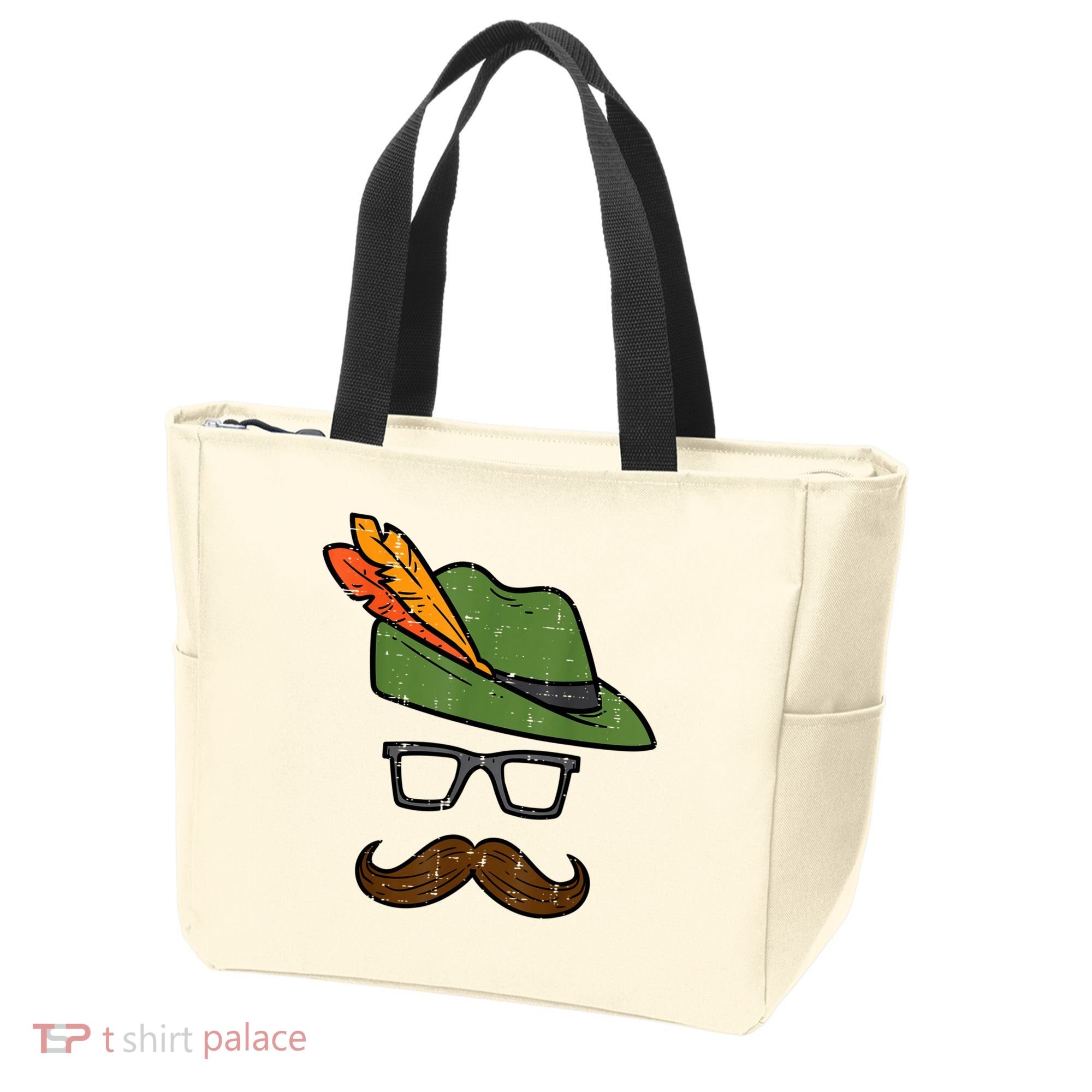 German Hat Mustache Costume Bavarian Oktoberfest Tote Bag