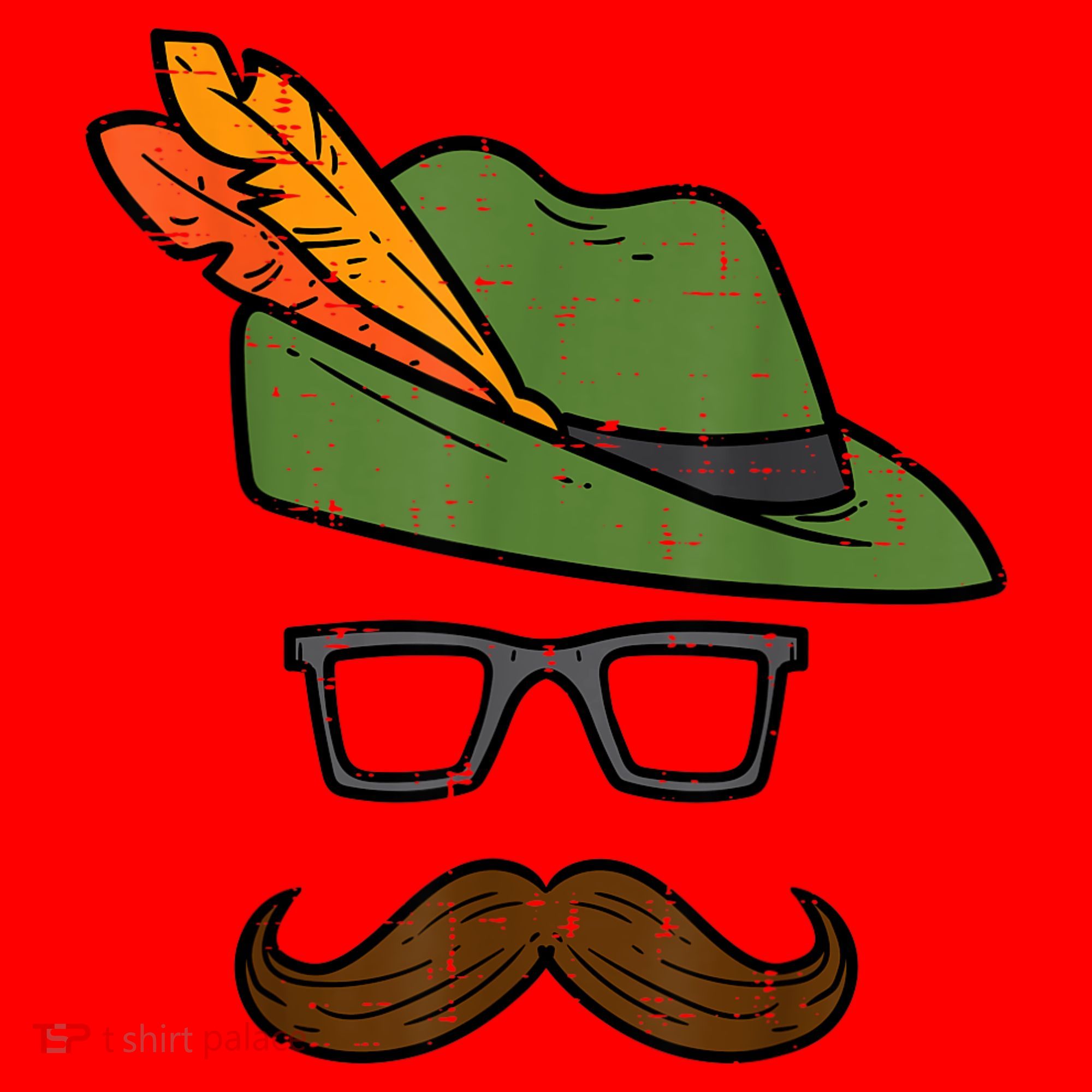 German Hat Mustache Costume Bavarian Oktoberfest Santa Hat