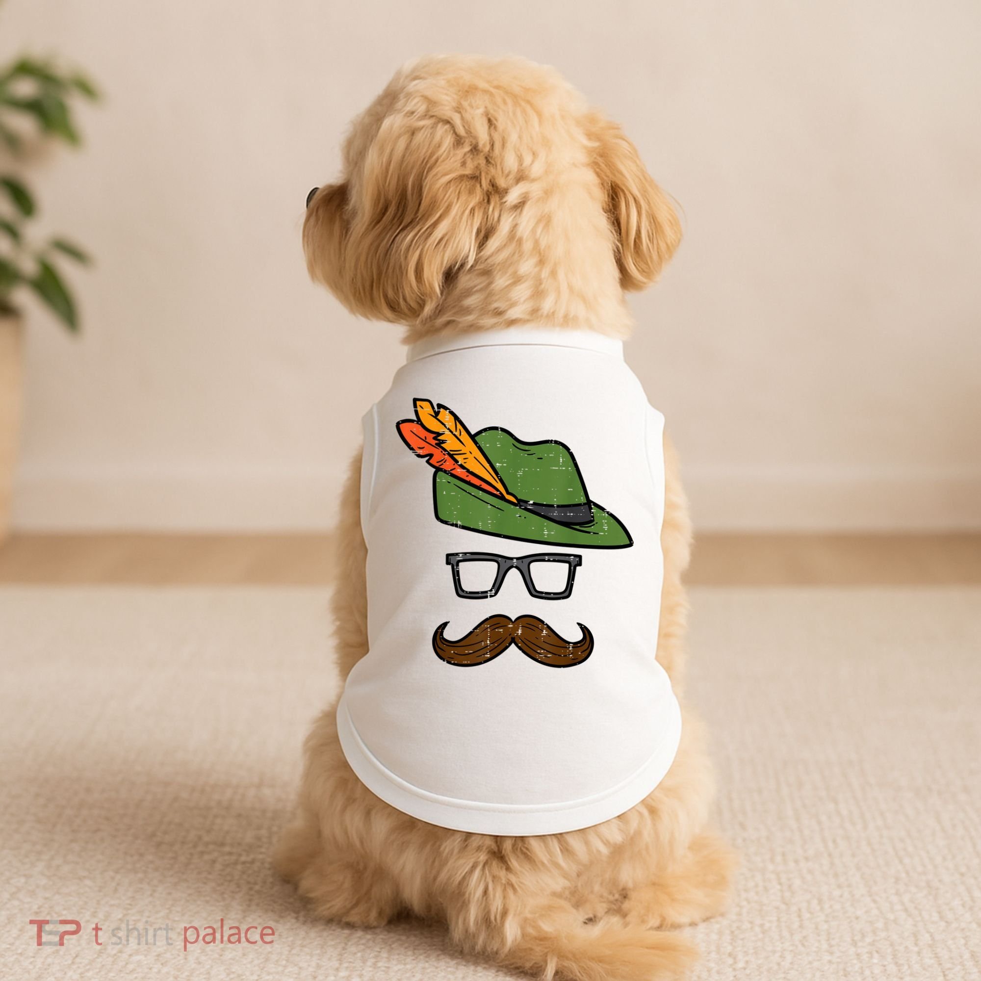 German Hat Mustache Costume Bavarian Oktoberfest Doggie Tank